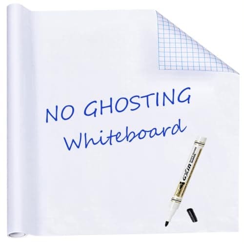 HAMIGAR White Board Dry Erase, 18" x 79" Peel and Stick Paper, No Ghosting