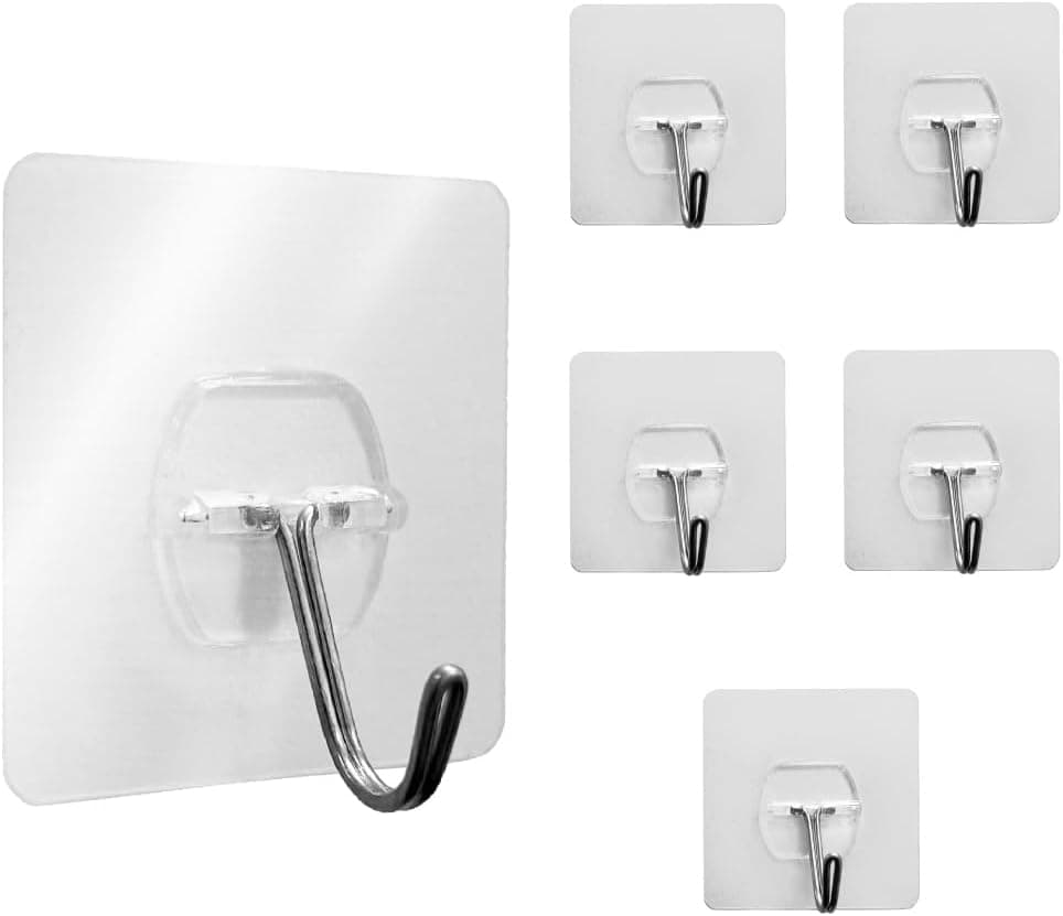Gorilla Grip Heavy-Duty Reusable Metal Wall Hooks (25 lb, 5-pack)
