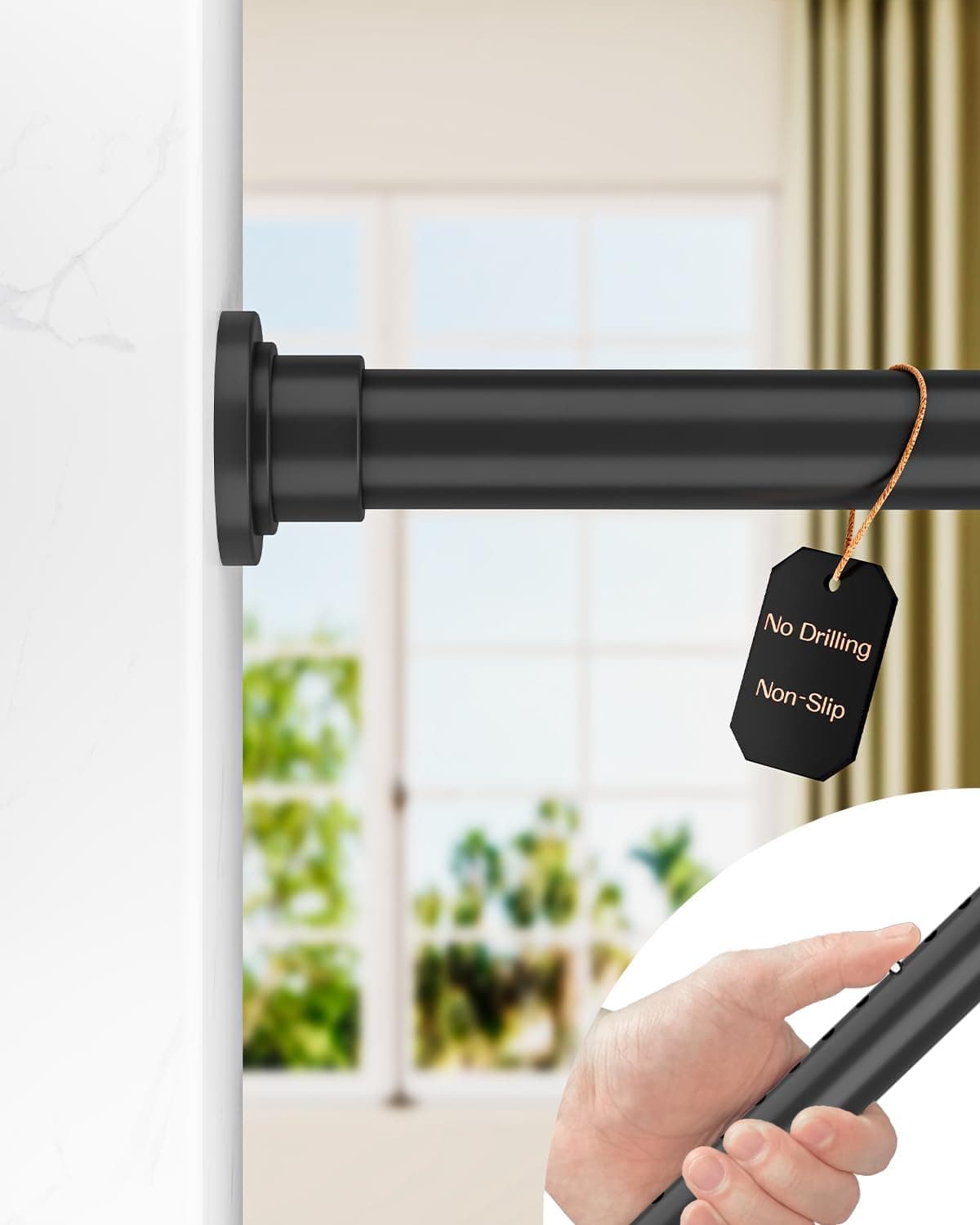 ALLZONE Extra-Wide Heavy-Duty Tension Curtain Rod (83-123 in)