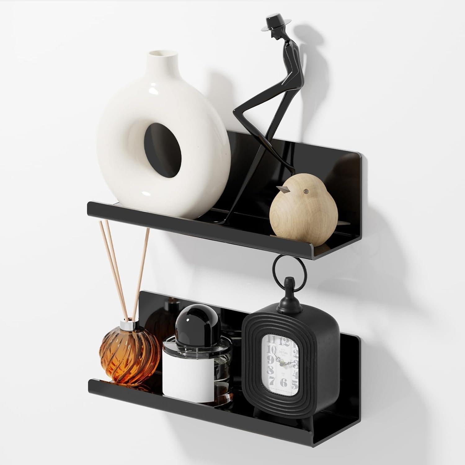 PAVSTINE Acrylic No-Drill Floating Shelf (12 in)