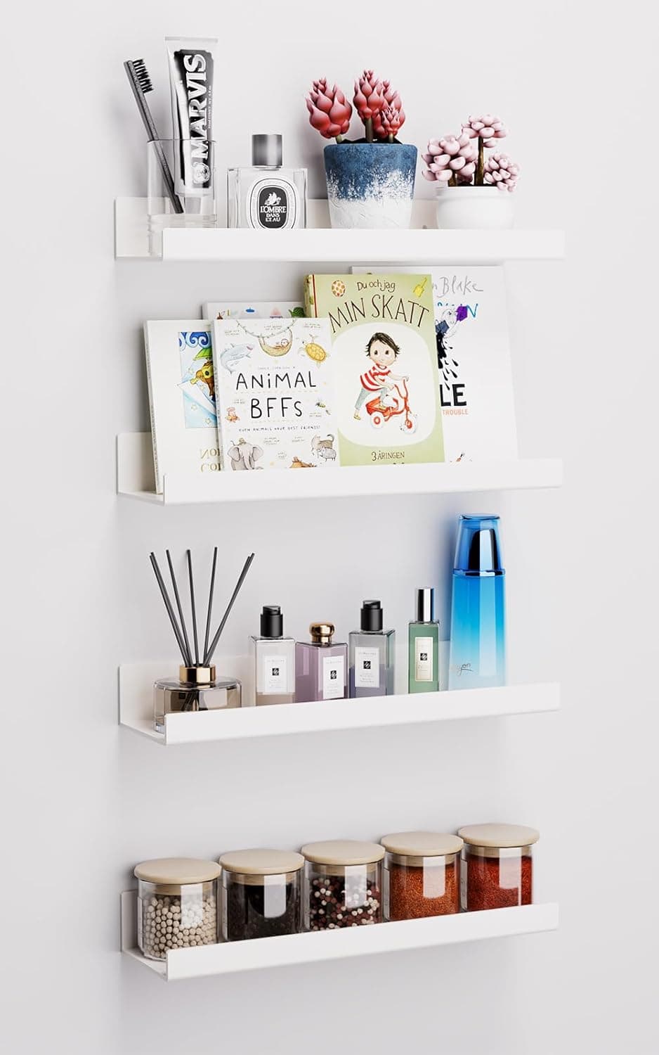 Albumgit Self-Adhesive Floating Shelves (4-Pack)
