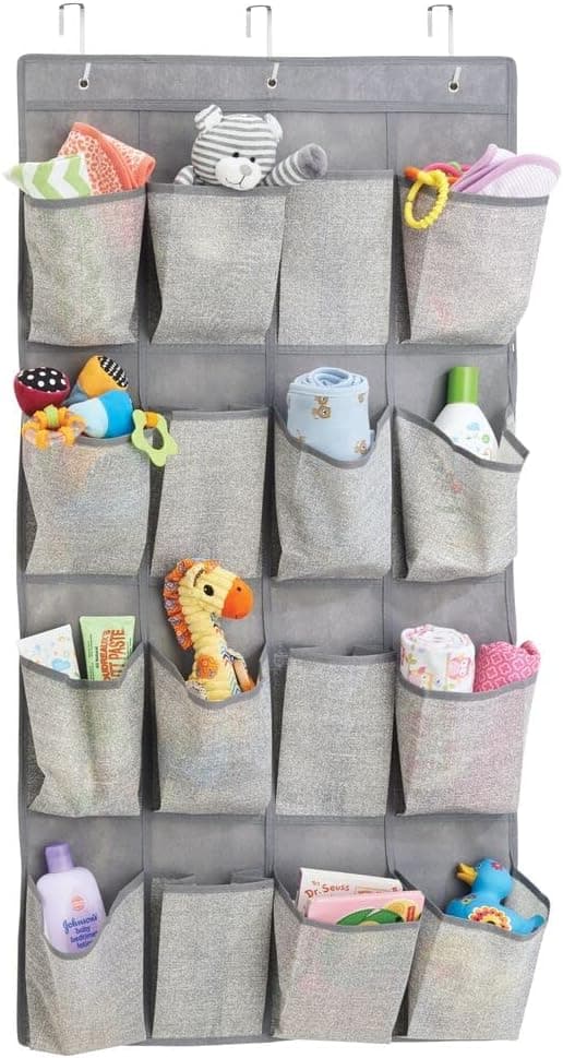 mDesign Soft Fabric 16-Pocket Over-the-Door Organizer