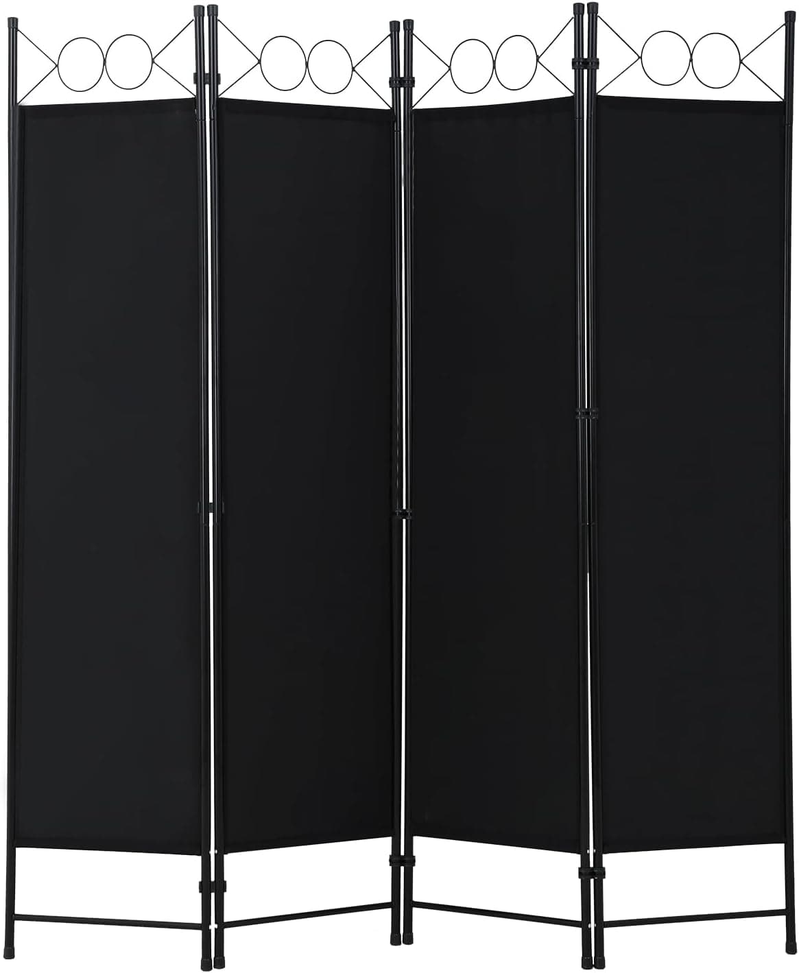 FDW 4-Panel Fabric & Metal Folding Room Divider (6 ft)