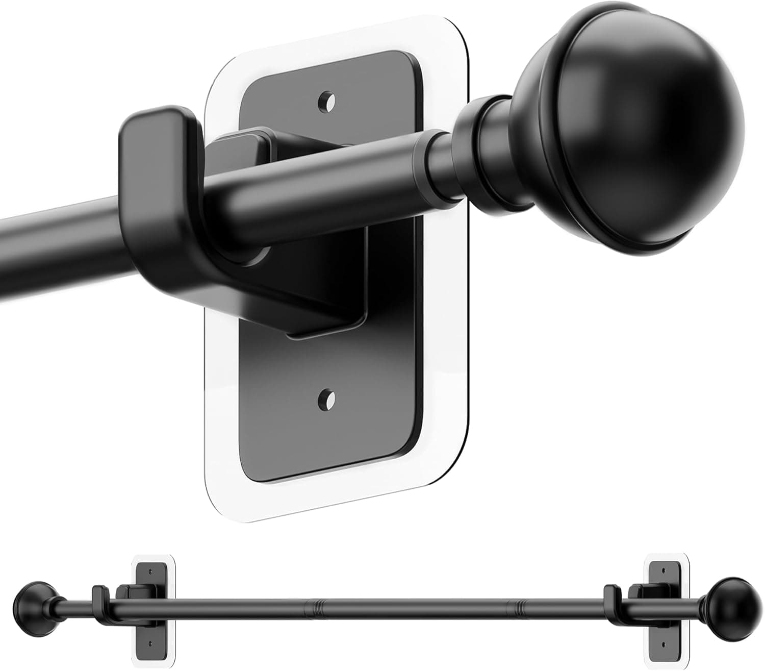 ENJOYBASICS No-Drill Adhesive-Bracket Curtain Rod (28-47 in)