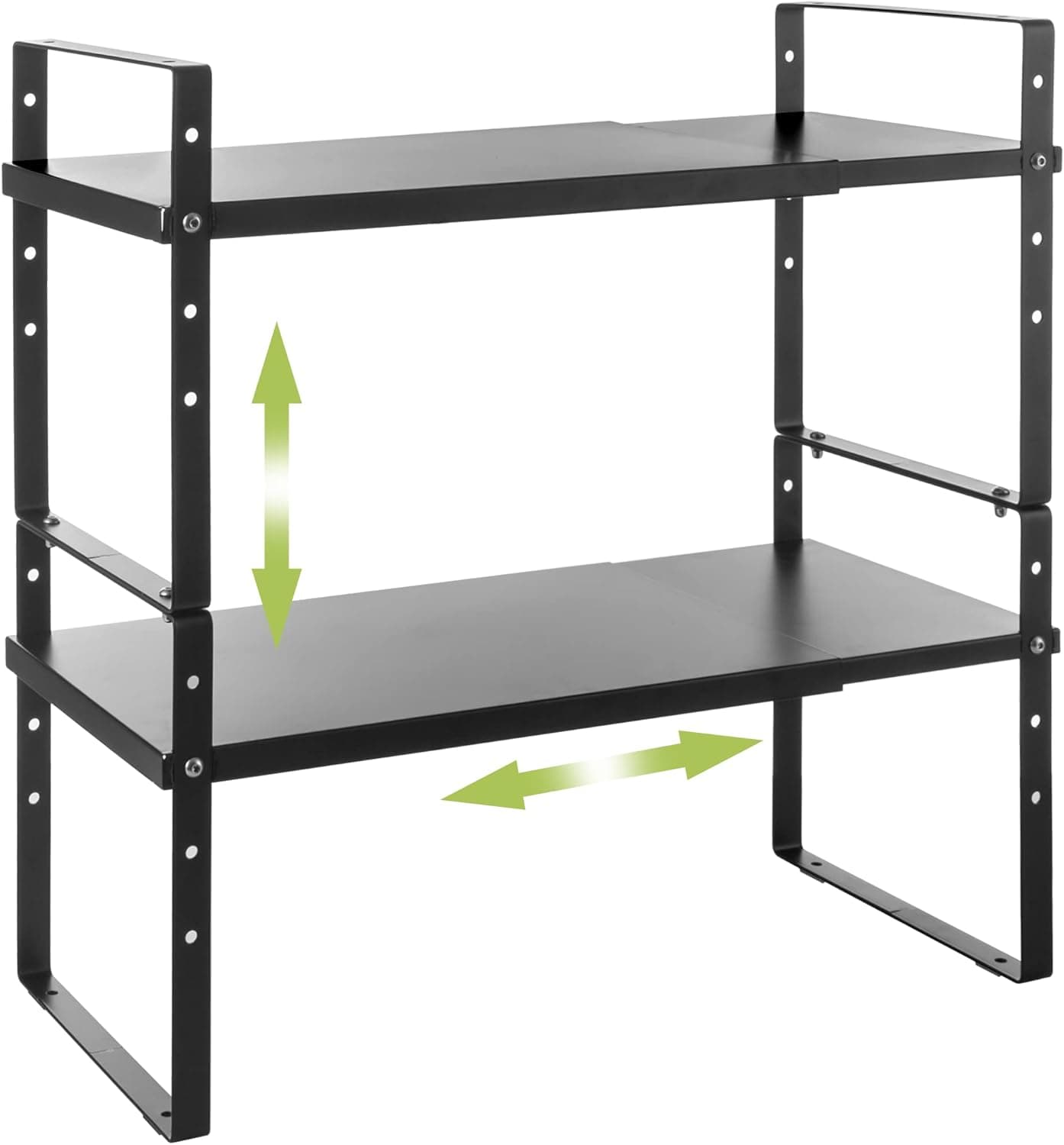 Across-Star Expandable Stackable Cabinet Shelf Rack (2-Pack)