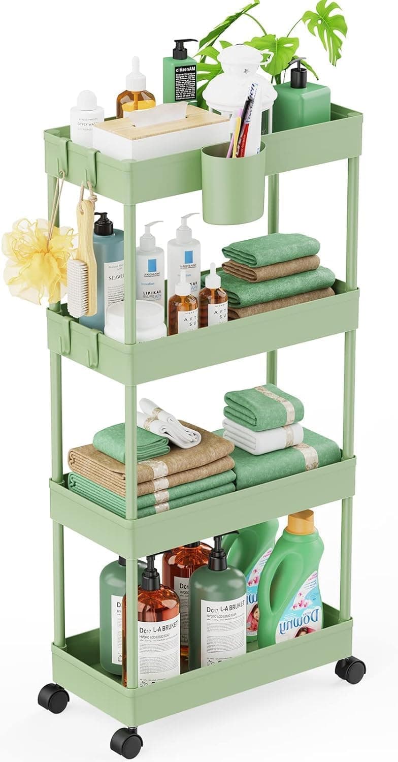 LEHOM Slim 4-Tier Rolling Cart (7.1 in)