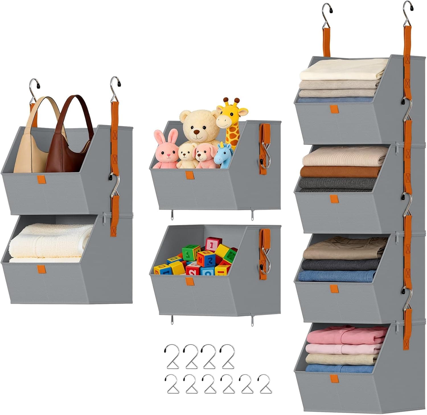 DIMJ 4-Tier Collapsible Hanging Closet Organizer