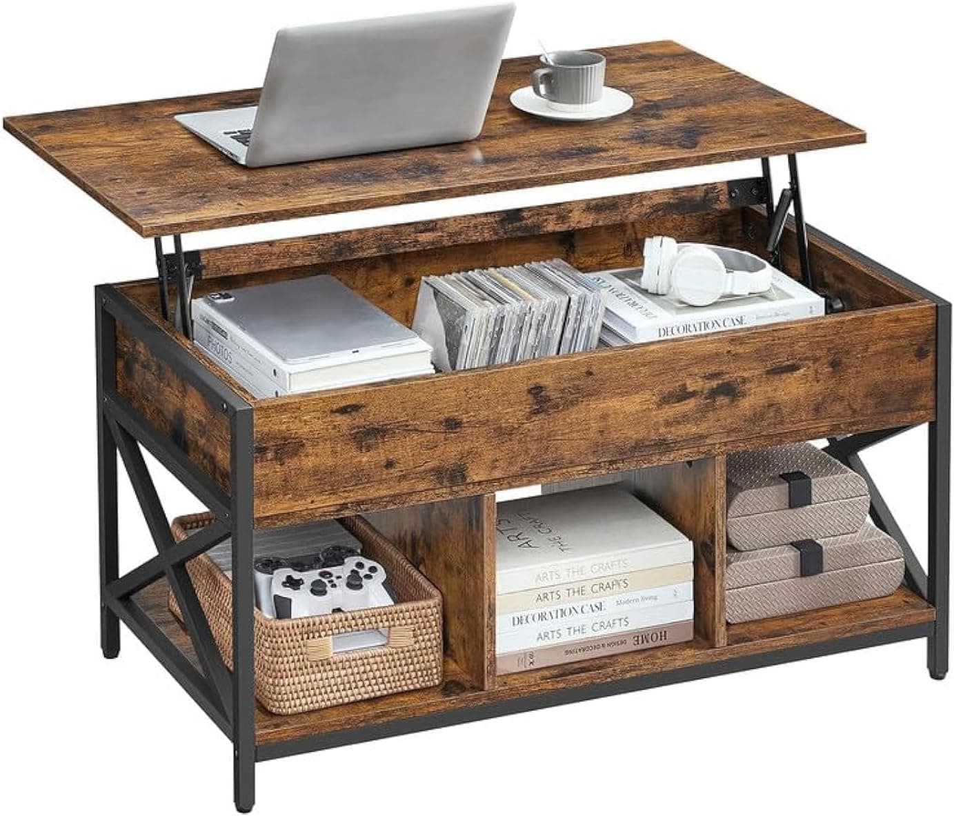 VASAGLE Lift-Top Coffee Table with Hidden Storage