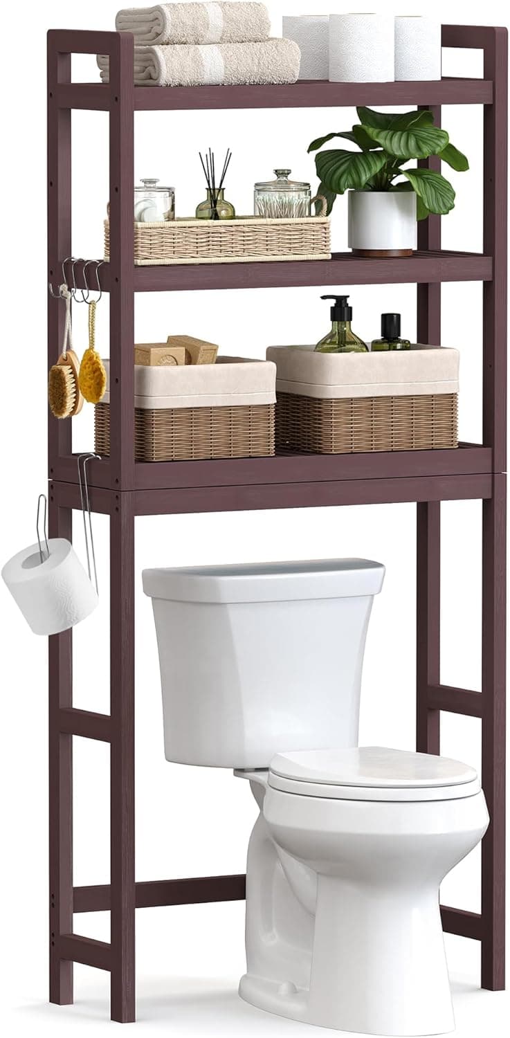 SONGMICS 3-Tier Over-the-Toilet Storage (adjustable shelf)