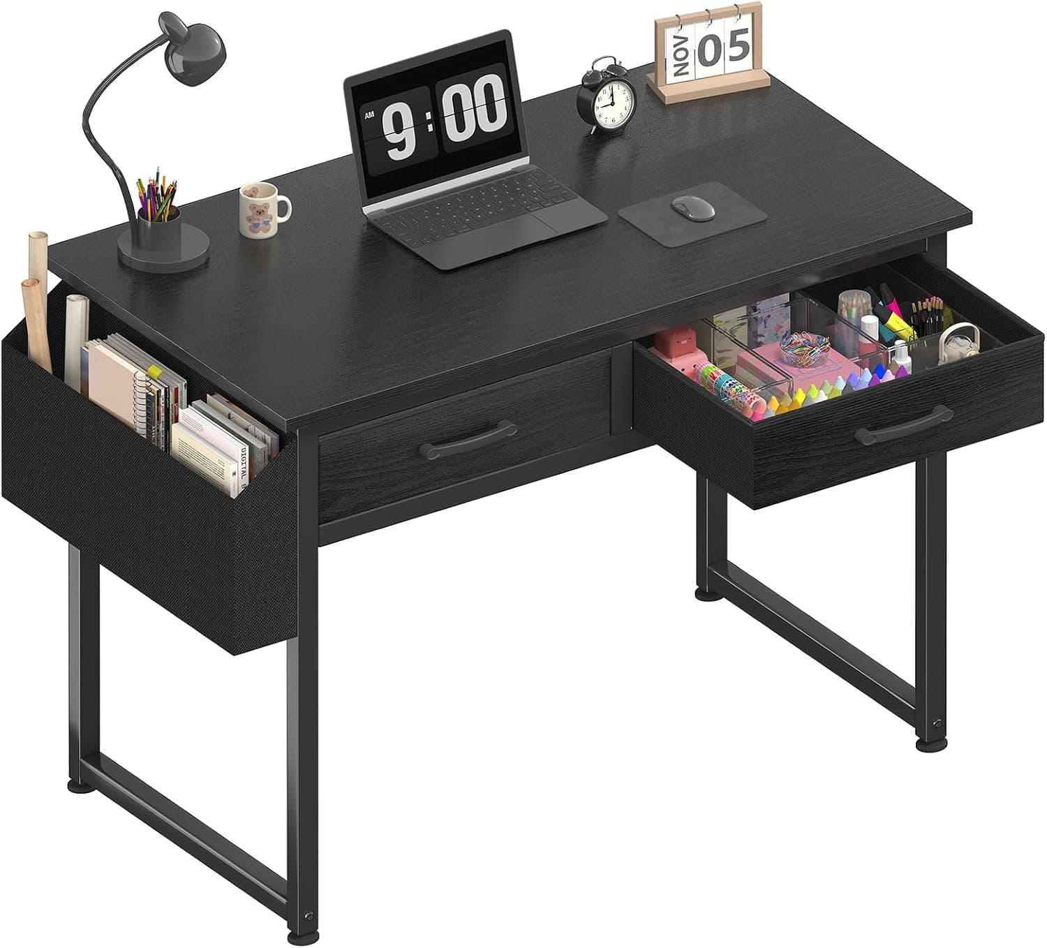 DLisiting 32 in Small Desk with Fabric Drawers