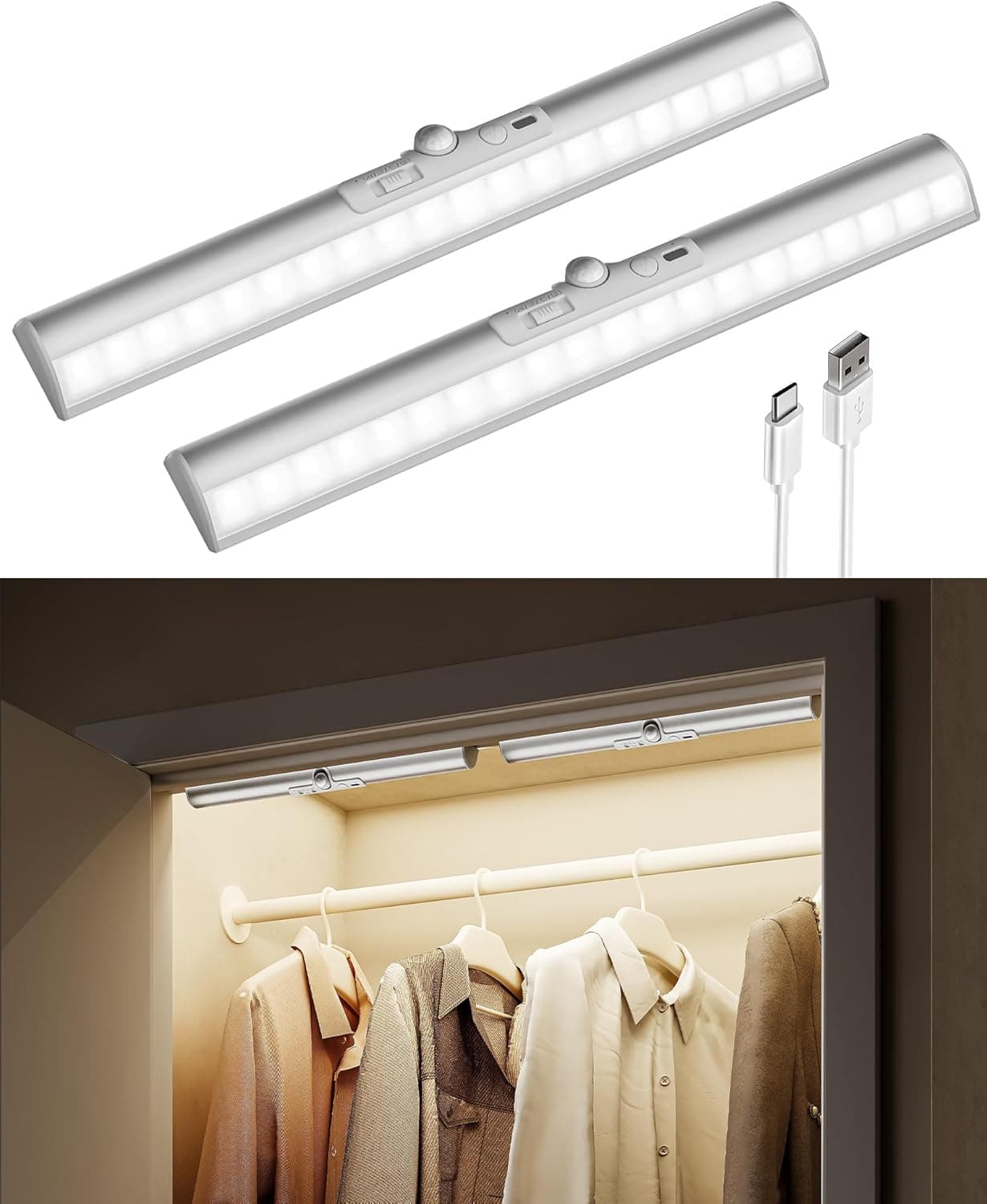 EZVALO 13 in Rotatable Closet Light Bar