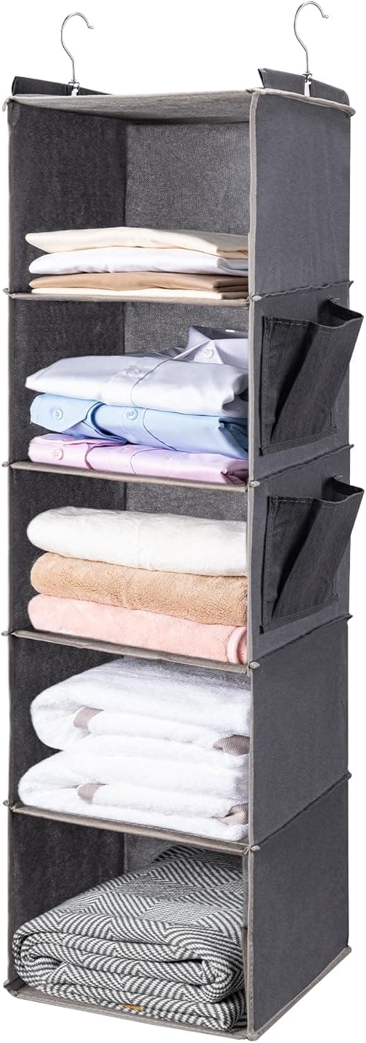 BOOMIBOO 5-Shelf Hanging Closet Organizer