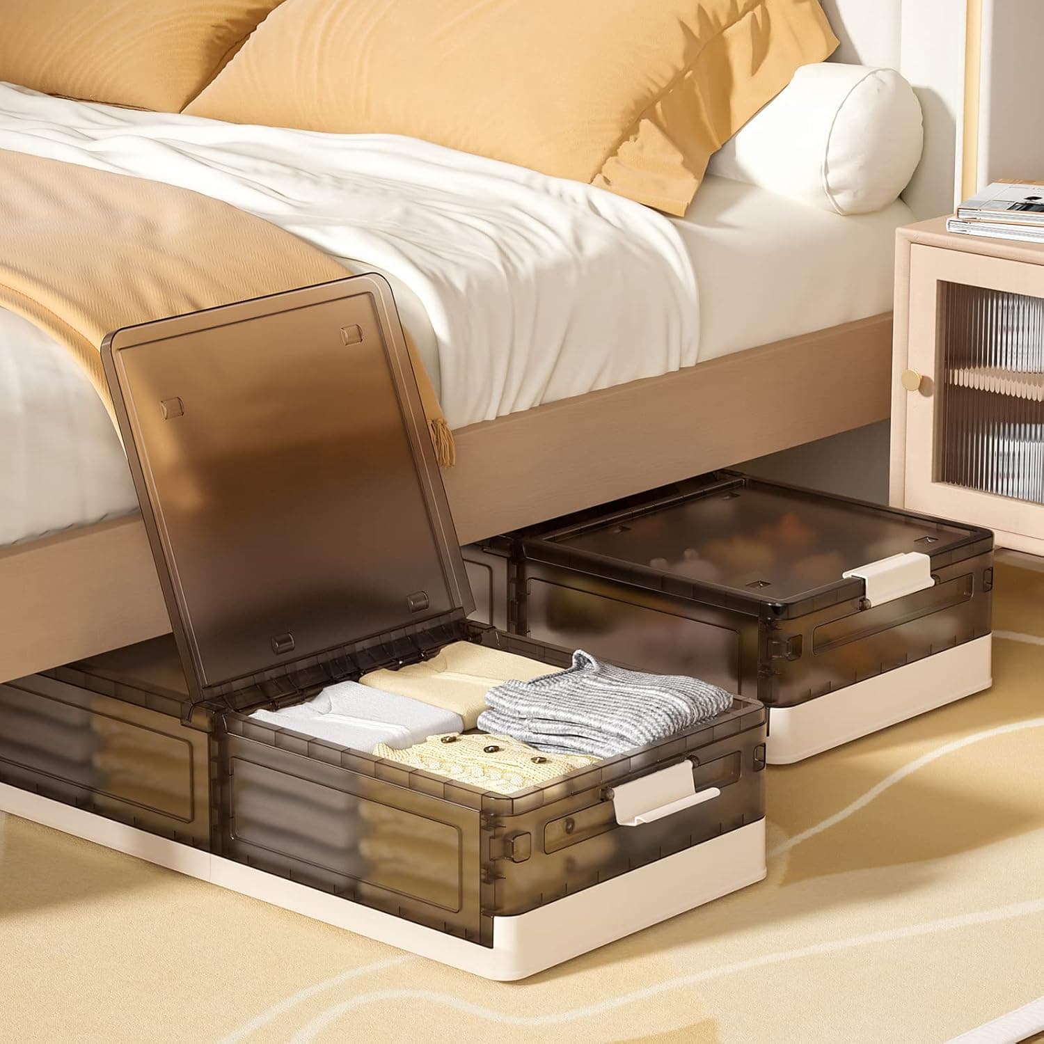 Luseba Stackable Under-Bed Rolling Containers (3-Pack, 11.5 Gal)