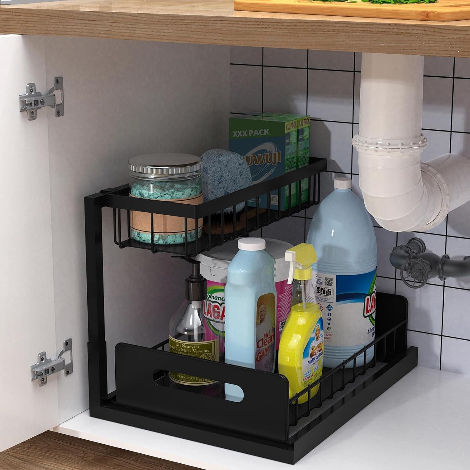 bukfen 2-Tier Pull-Out Under-Sink Organizer
