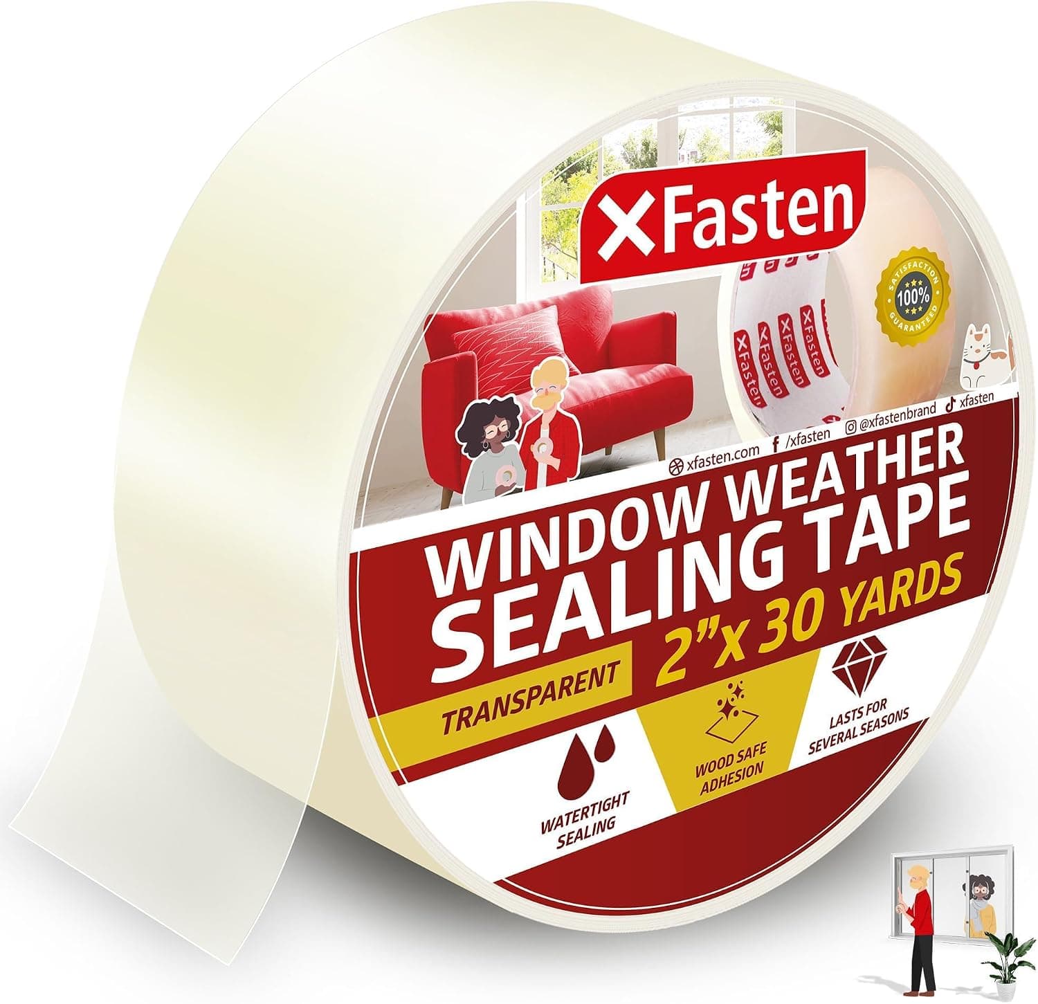 XFasten Transparent Window Weather Sealing Tape