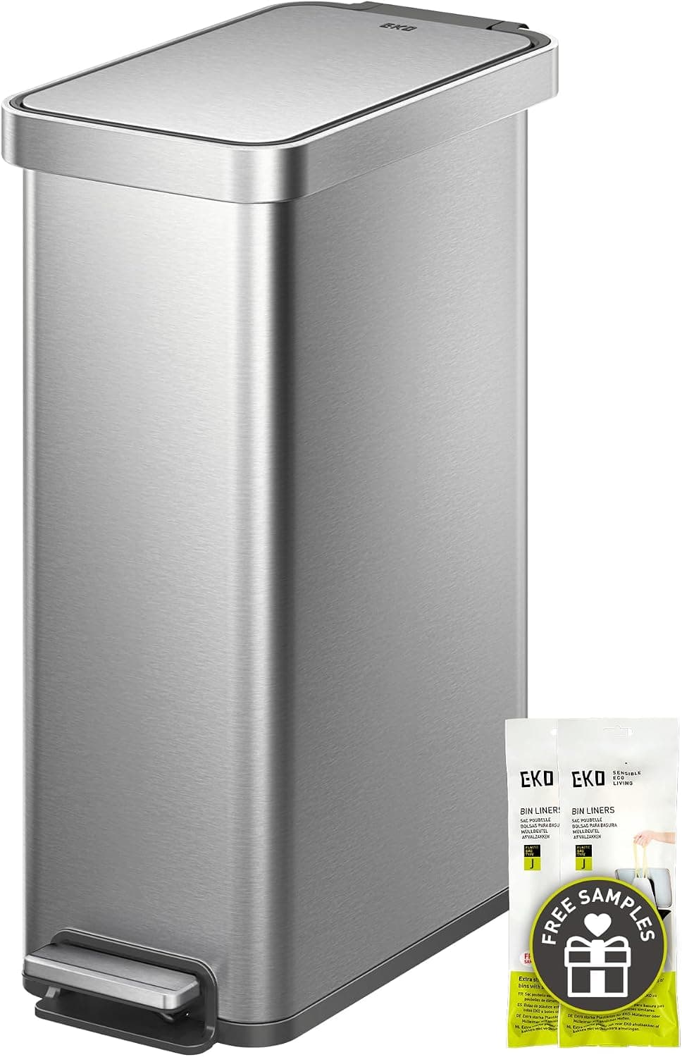 EKO Hudson 50L Slim Stainless Step Can