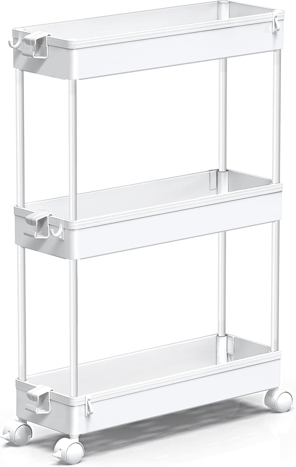 SPACEKEEPER Slim 3-Tier Rolling Storage Cart (4.9 in)