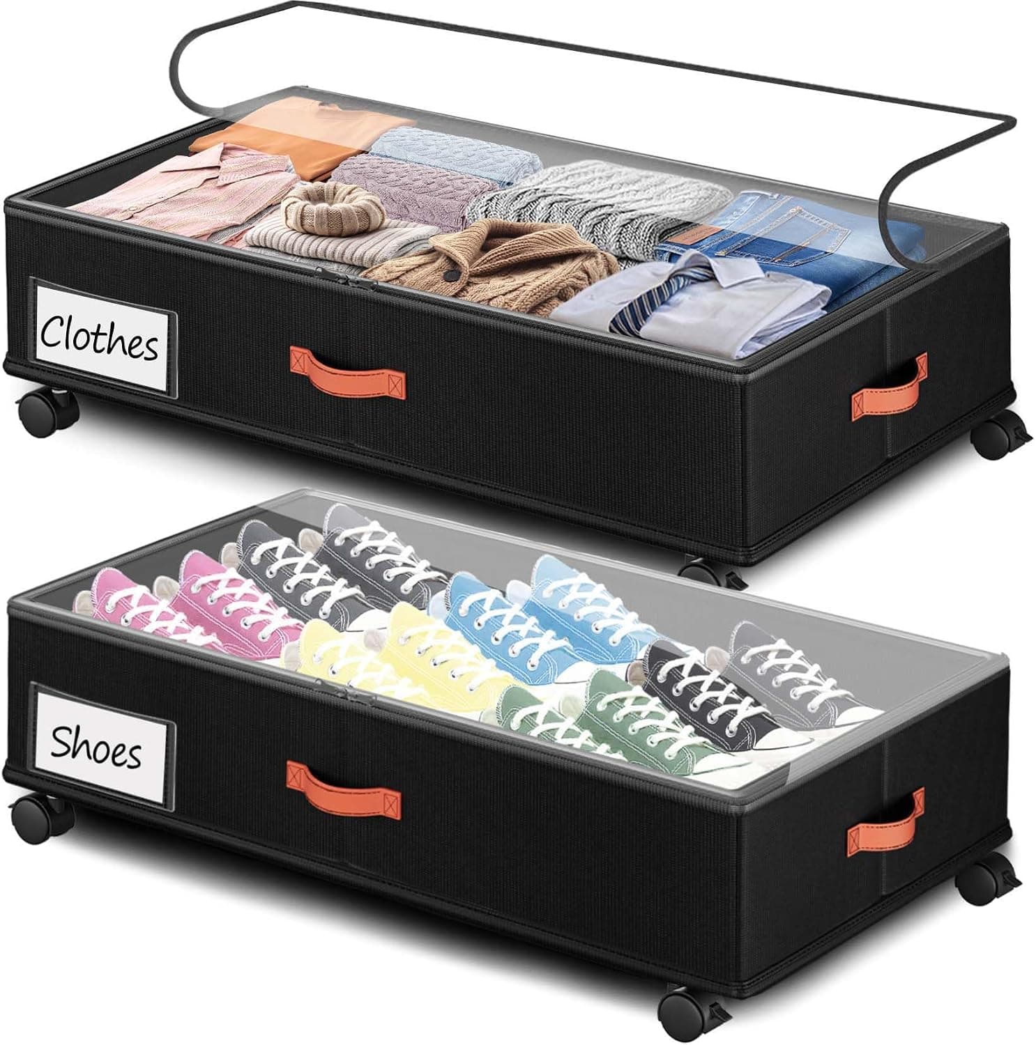 Tsinglax 66L Rolling Under-Bed Storage (2-Pack)