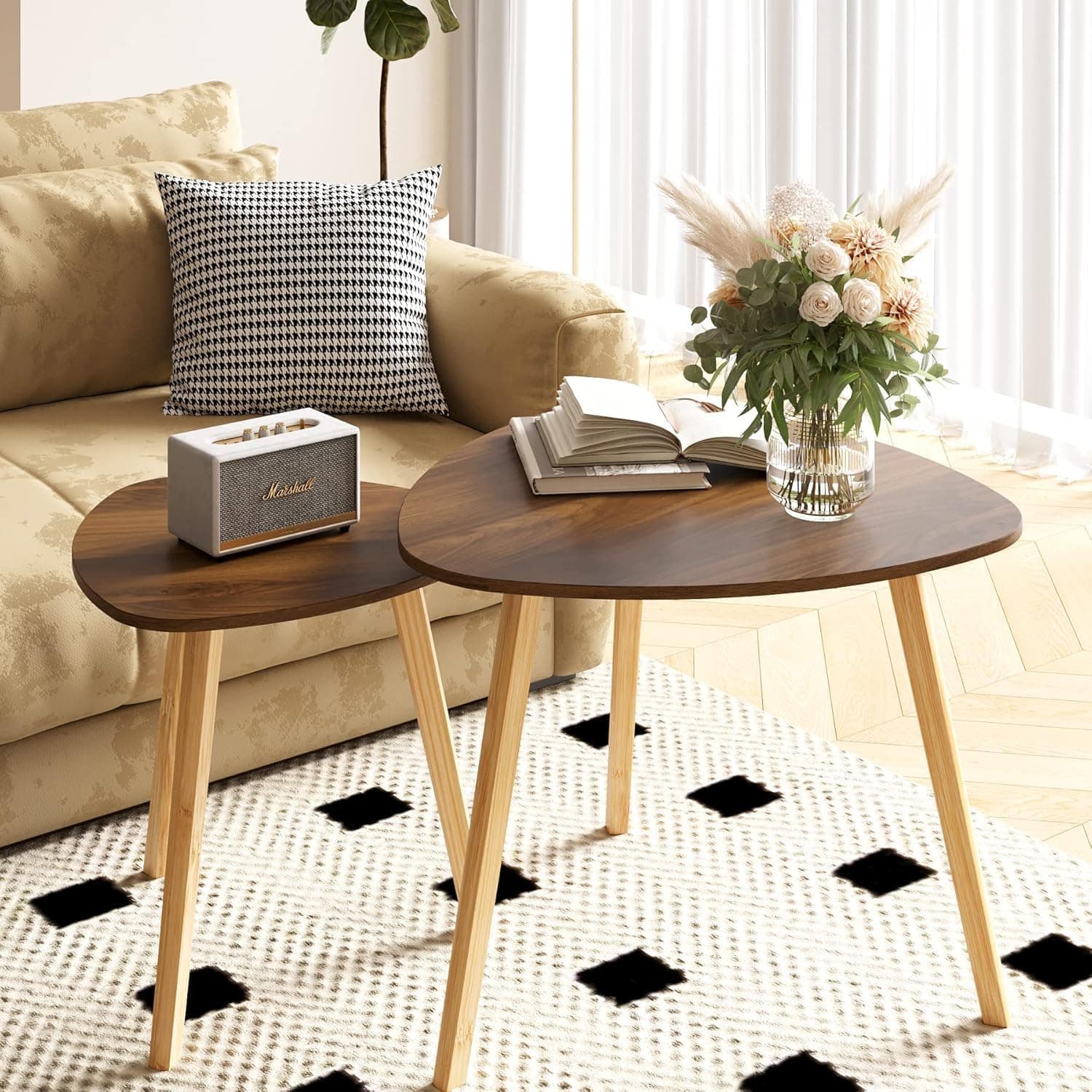 BAMEOS Bamboo Nesting Tables (Set of 2)