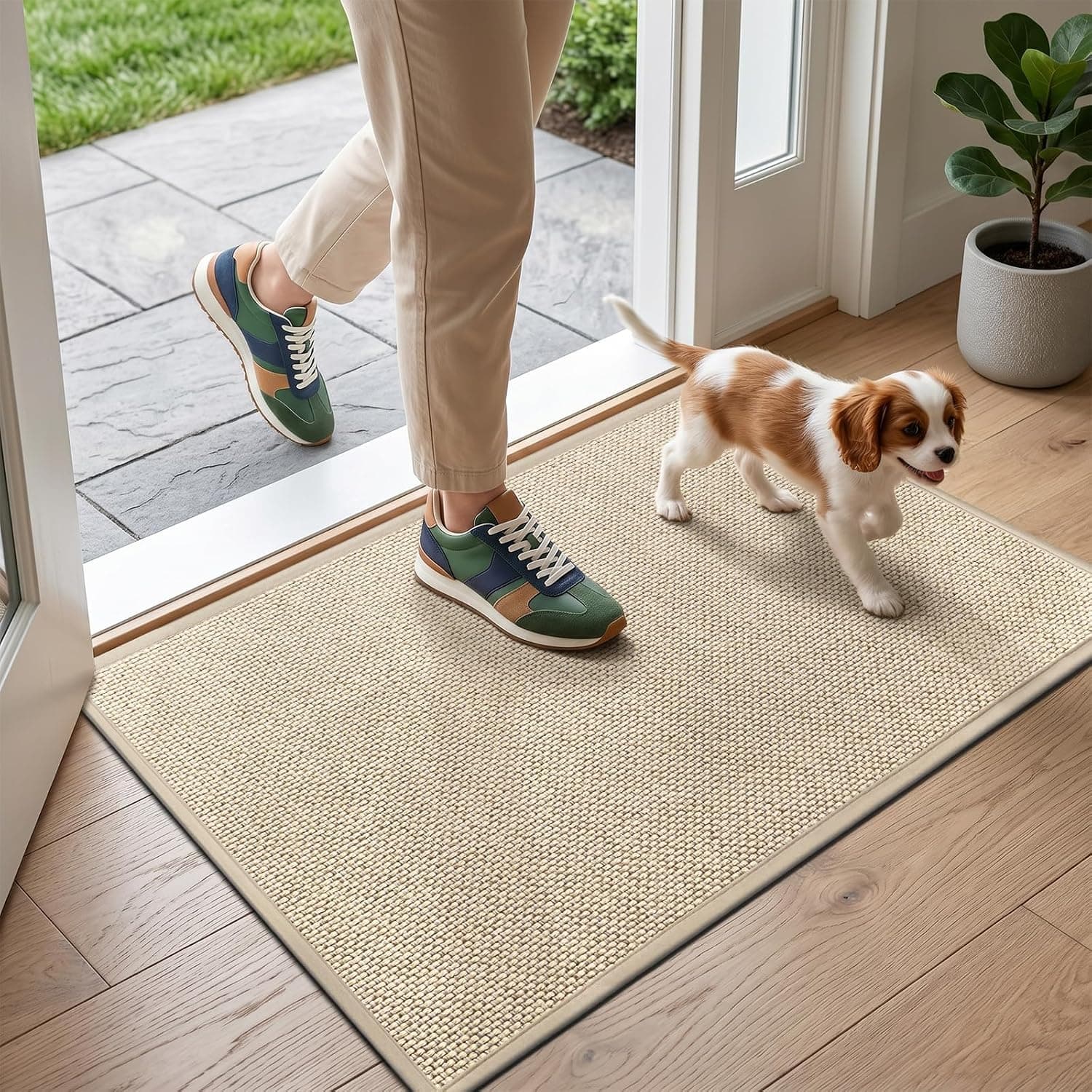 LEKEEPGO Non-Slip Washable Door Mat 17x29