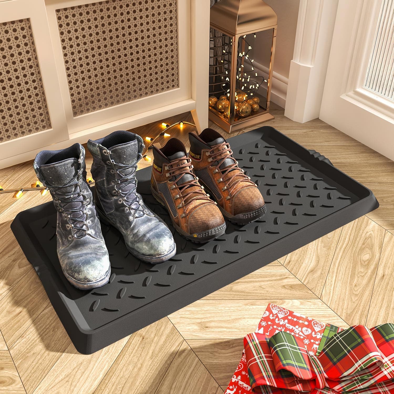SUPENUIN Heavy-Duty Rubber Boot Tray with Lip