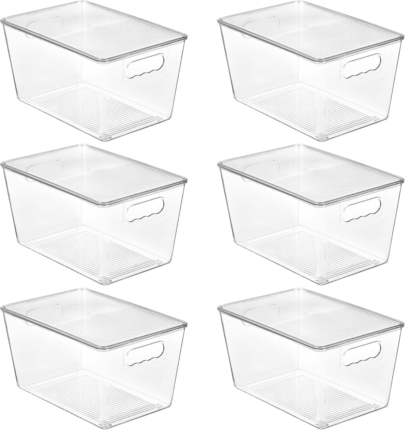 Vtopmart 6-Pack Clear Stackable Bins with Lids