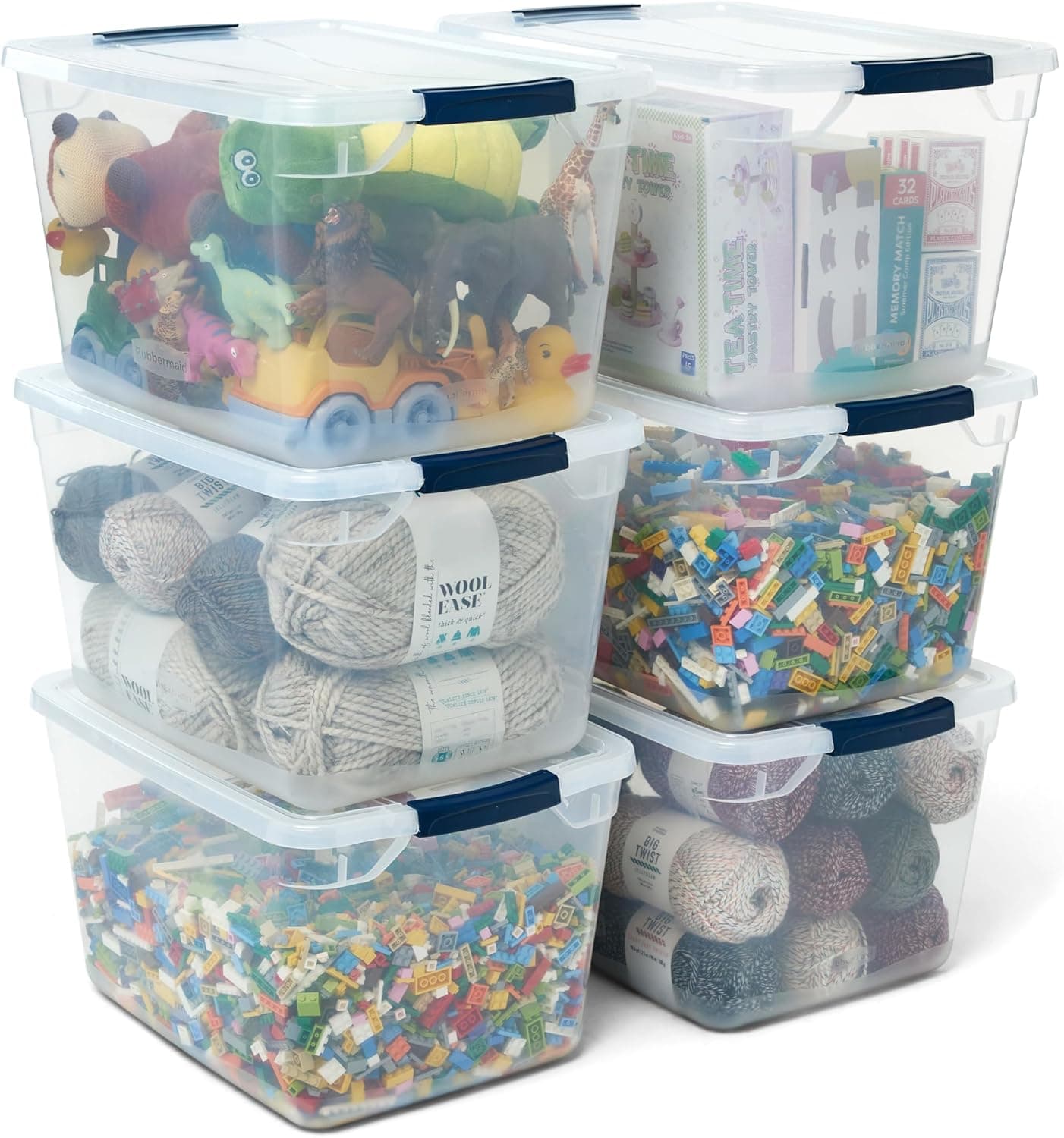 Rubbermaid Cleverstore Clear 32 Qt Stackable Bins (6-Pack)