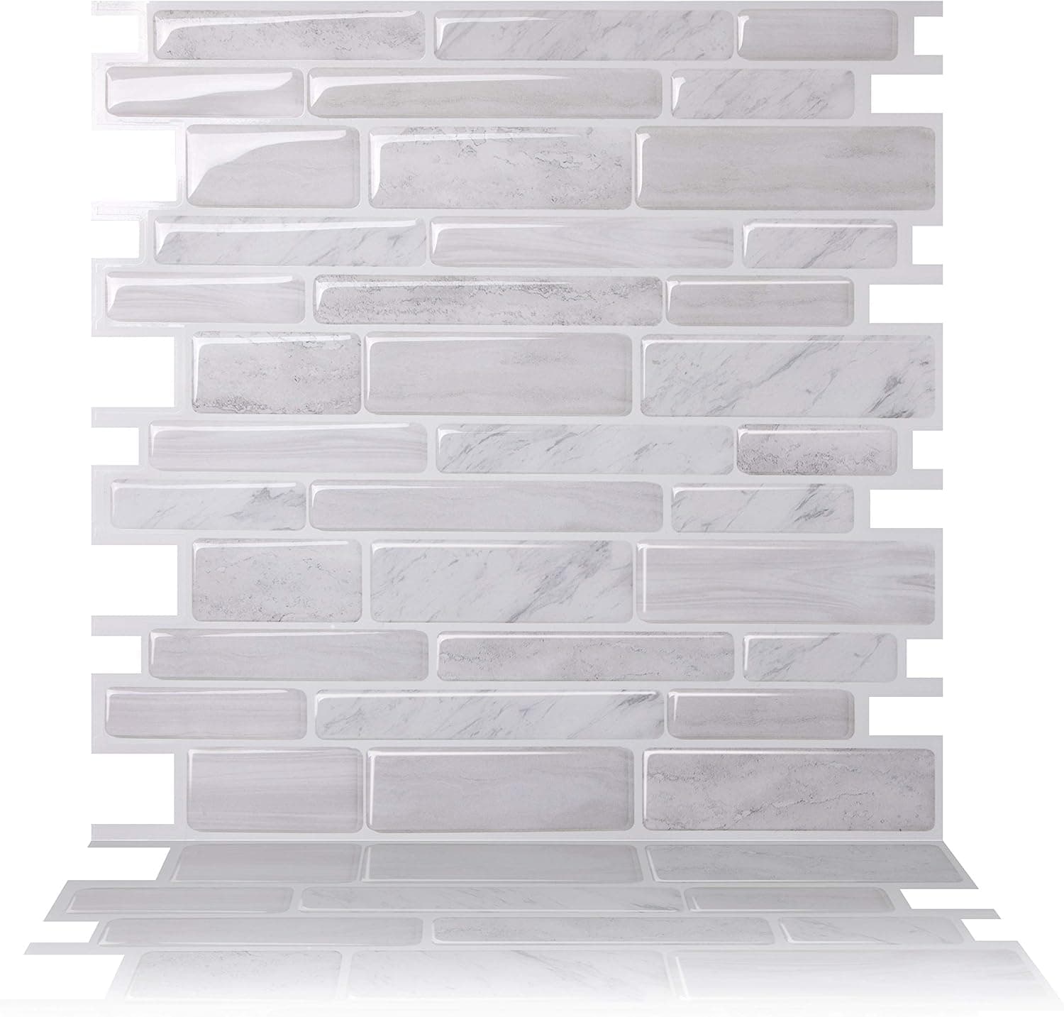 Tic Tac Tiles 3D Peel-and-Stick Backsplash (10 sheets)