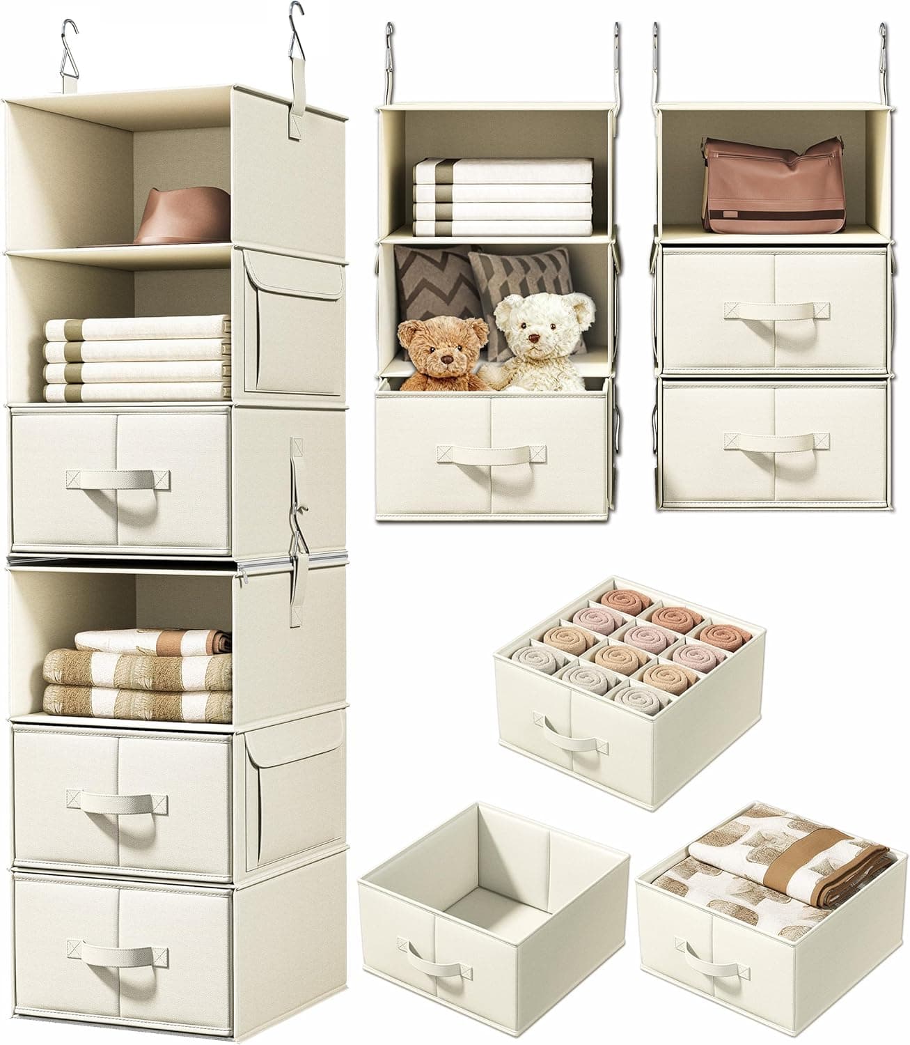 Vailando 6-Shelf Closet Organizer with 3 Drawers