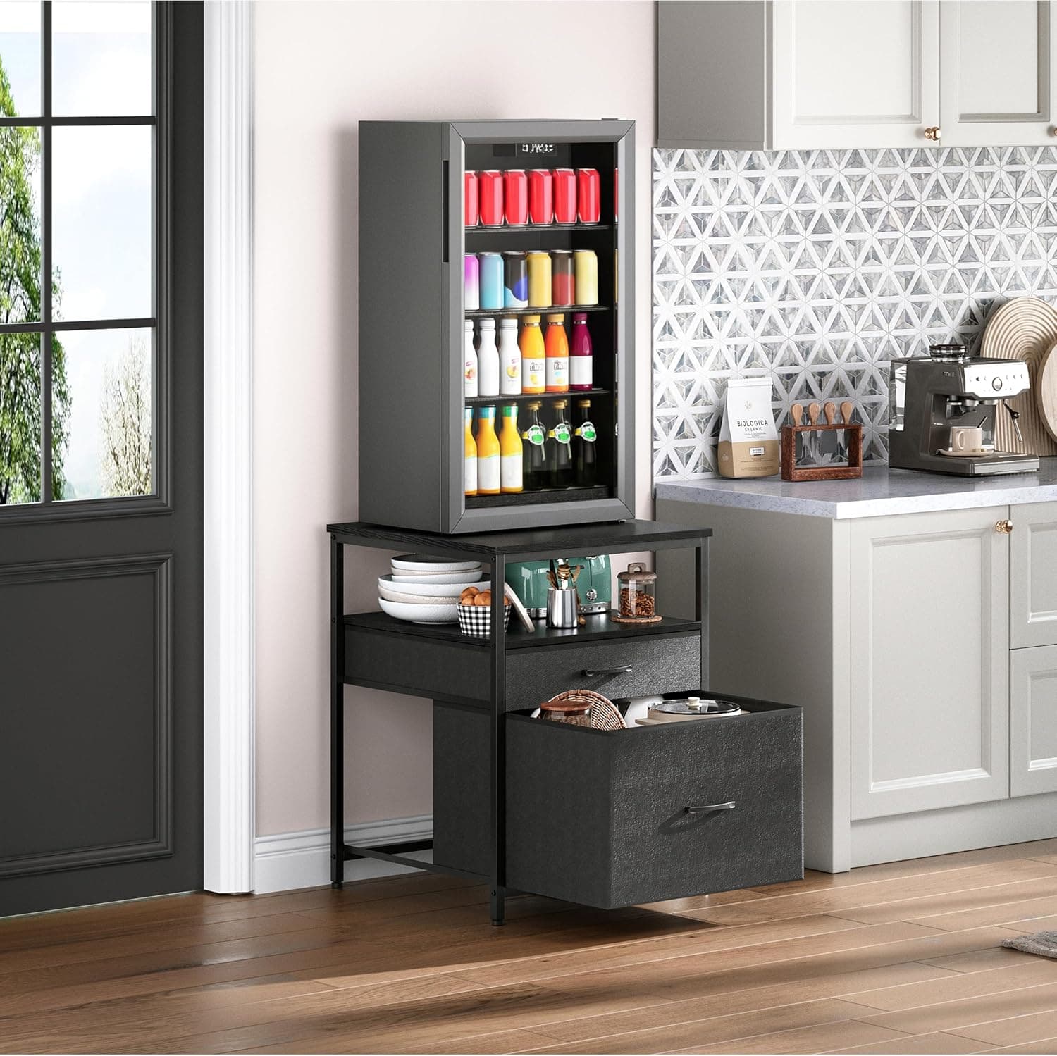 Herture Mini Fridge Stand with Storage