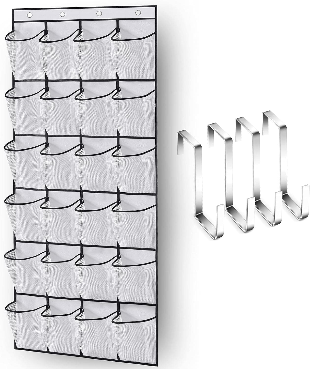 MISSLO 24 Large Mesh Pocket Over-the-Door Shoe Organizer