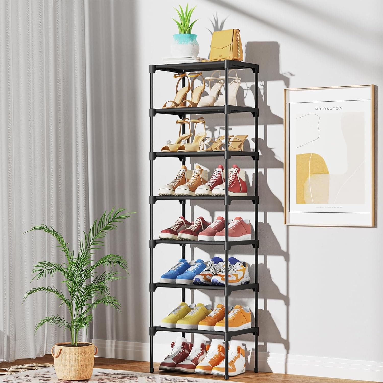 Kitsure Stackable Slim Fabric Shoe Rack (X-Large)