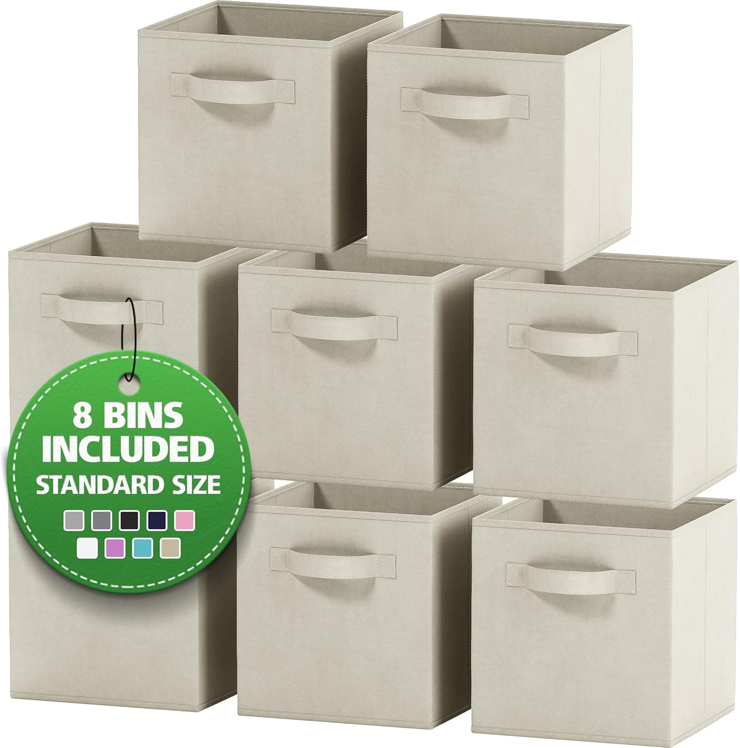 Royexe Foldable Fabric Storage Cube Bins (8-Pack)